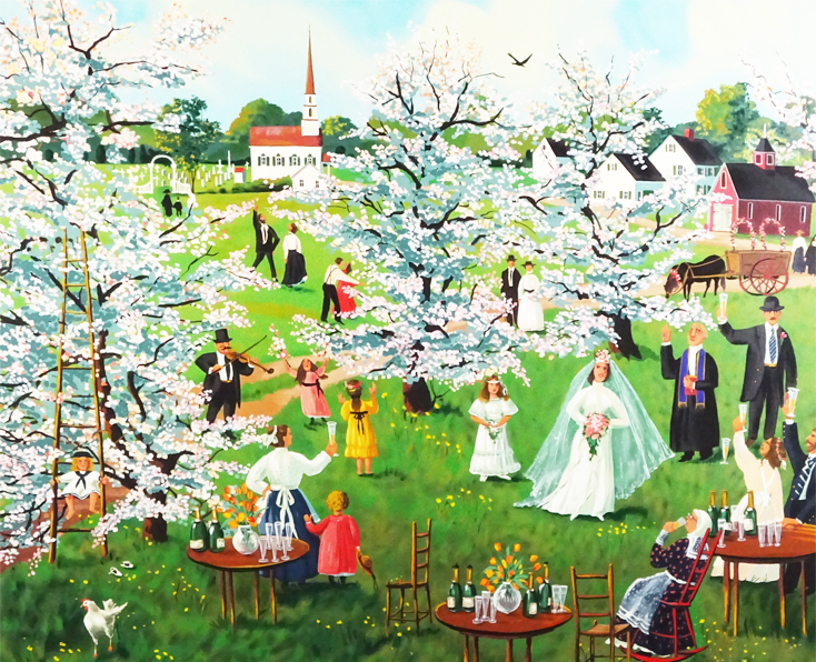 サリー・コールドウェル・フィッシャーの絵画作品　タイトルは、花嫁に